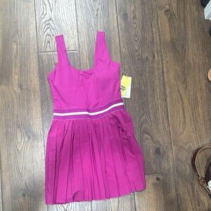 Vibrant Pink Pleated Dress